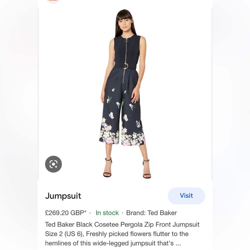 Ted Baker Jumpsuit Sz 1